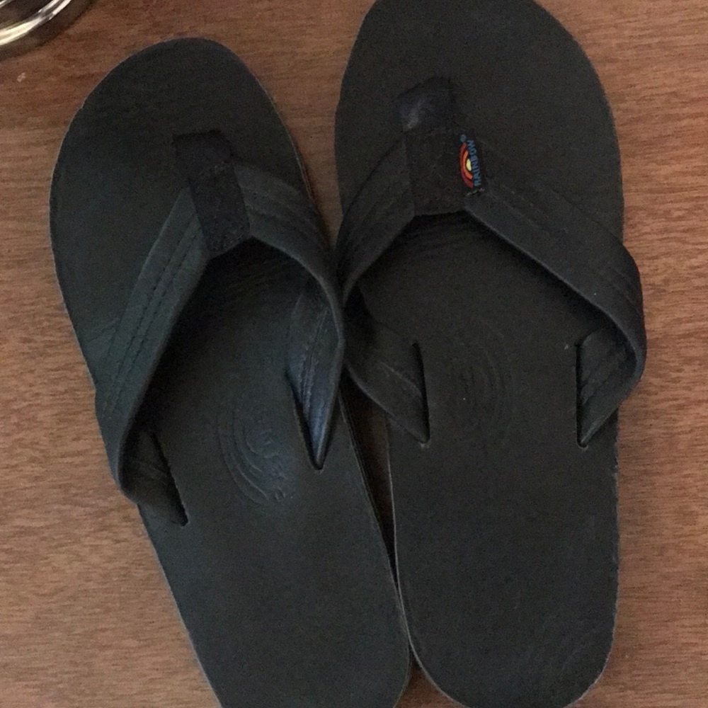 Women double stacked Black Rainbow sandals